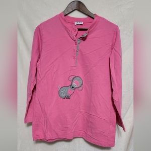 Amelie Women's Pink Poodle Sweatshirt Size M